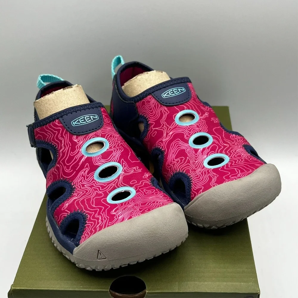 KEEN Kids Stingray Blue Depths Festival Fuchsia Waterproof‎ Sandals Size 13